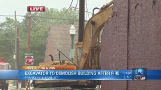 Massive fire destroys century-old building in downtown Franklin