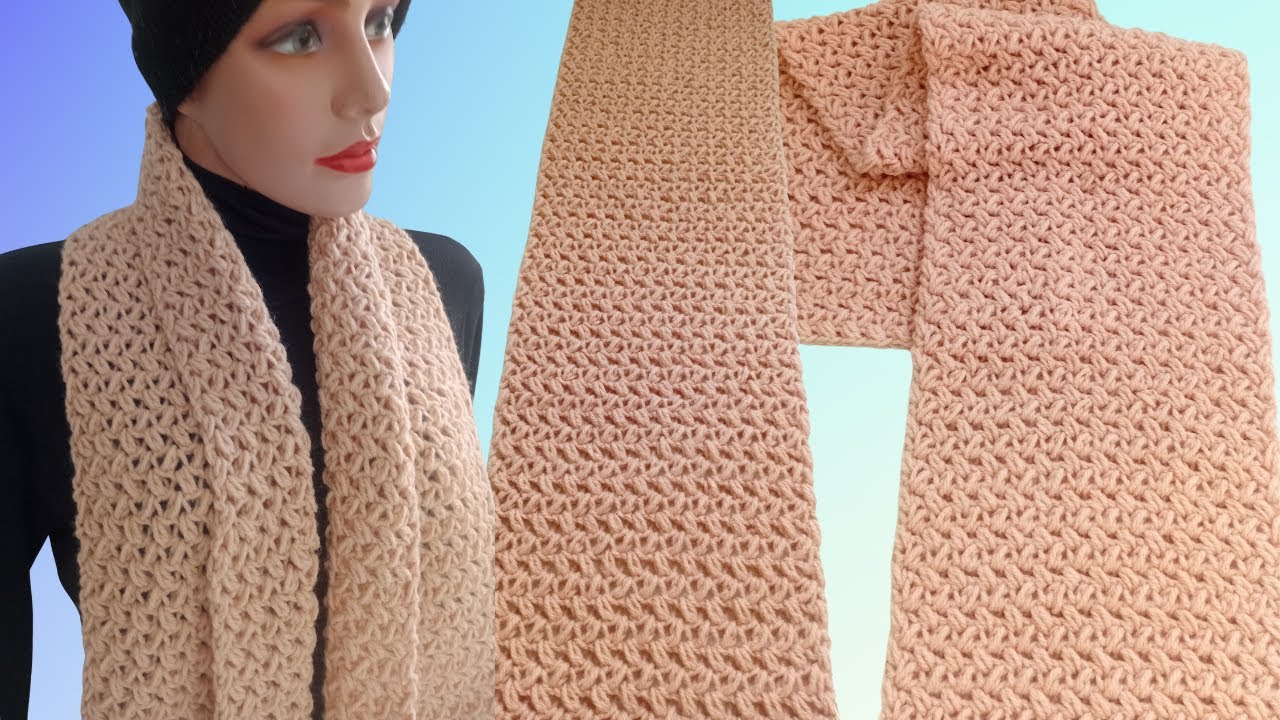 Cachecol de crochê fácil e rápido de fazer