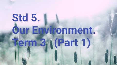 STD 5 / SCIENCE/OUR ENVIRONMENT/ PART 1