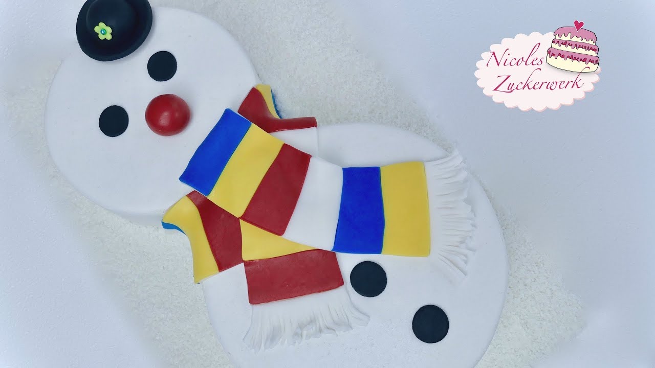 Schneemann Torte I Motivtorte mit Marzipan zu Karneval I von Nicoles Zuckerwerk