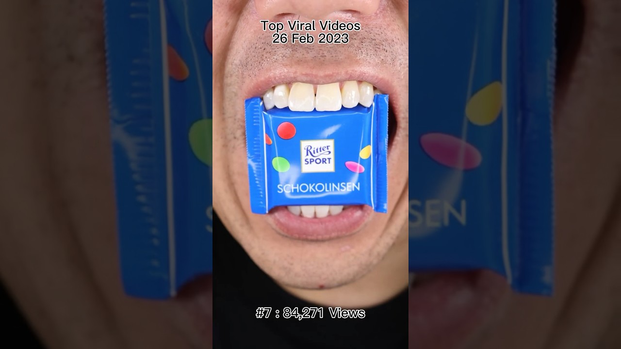ASMR | Ritter Sport Milk Chocolate with Multi Hue Sugar Pearls! 