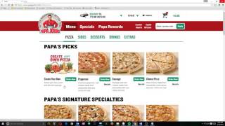 Papa Johns Pizza Checkout Process