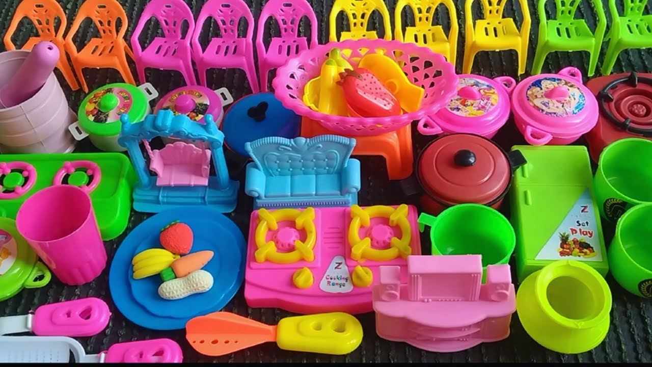 Miniature Plastic Full Kitchen Set Collection Kitchen Set Toy plastic kitchen set cook