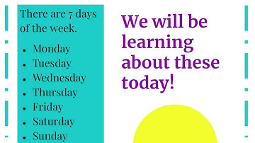 Days of the Week- 123 Tutors