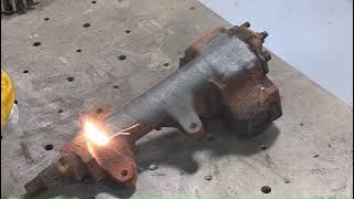Laser Cleaning Vintage Ford Pickup Manual Steering Box