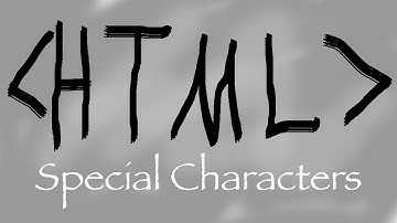 HTML Tutorial |  Special Characters