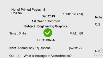 HSBTE Diploma 1st Year EG Question Papers
