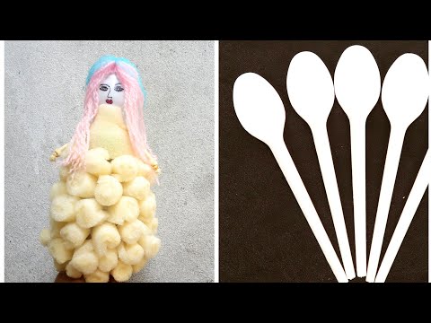 DIY plastic spoon doll/How to make plastic spoon /Handmade doll tutorial