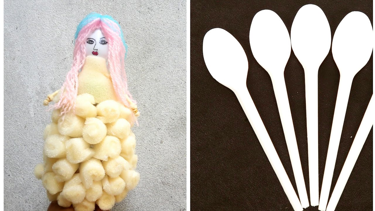 DIY plastic spoon doll/How to make plastic spoon /Handmade doll