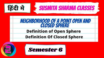 Neighborhood Of A Point Open And Closed Sphere Metric Spaces || semester 6 L2