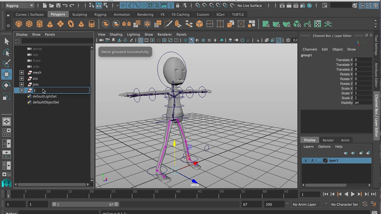 How to finish a rig by organizing the outliner - YouTube