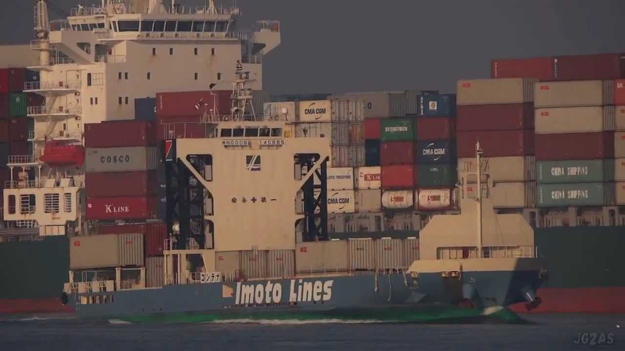 [船]MAYA まや Container ship コンテナ船 Arriving Osaka Port 2013-MAR - YouTube