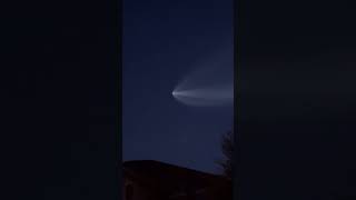 SpaceX Falcon 9 Rocket and Sky Trails Filmed During the Night