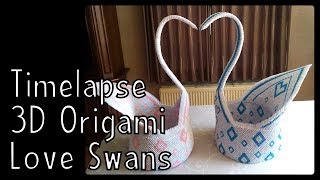 Timelapse 3D Origami Love Swans