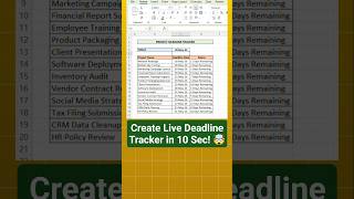 Create a Smart Countdown That Updates Every Single Day ⚡ #Excel #Tutorial