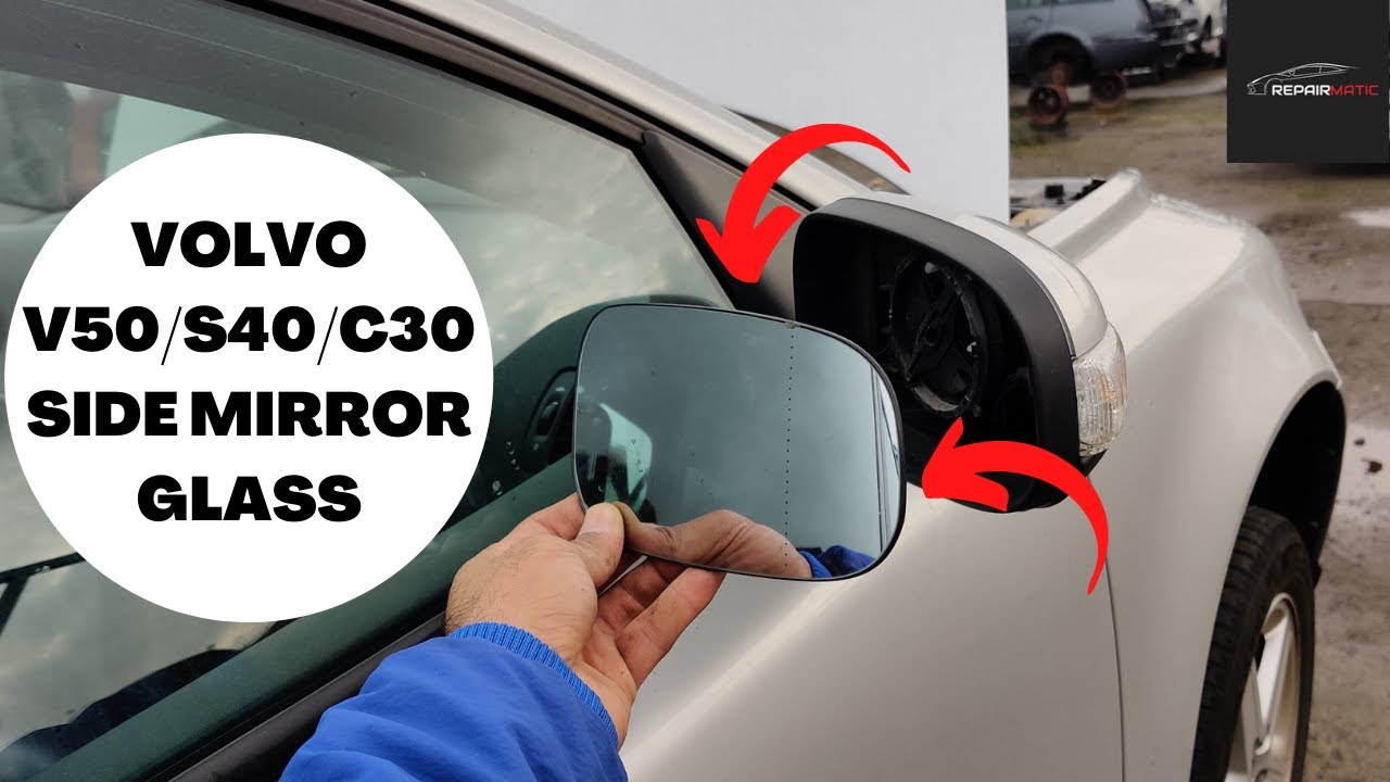 Less4spares Wing Mirror Glass Left Compatible with Volvo V50 2009-2012 STICK-ON Passenger Near Side Convex 