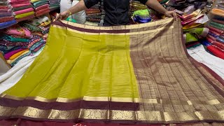 Unbelivable Challenging Pricechickpet Bangalore Wholesale Banarasi Crepe Georgatte Chiffon Sarees