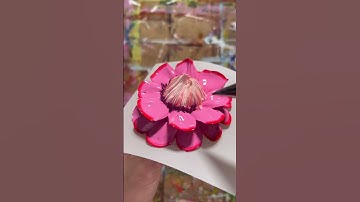 Piping a Heavy Textured Acrylic Abstract Flower #satisfying #art #artist #paint #shorts