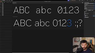 Font design session: matching Name Mono Thin to Name Sans Text Thin