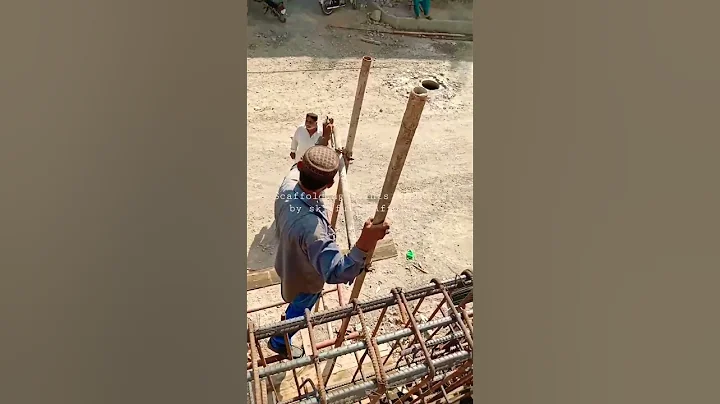 Scaffolding joints tighting by skilful scaffolders #construction #scaffolders #pipes #tubes #civil