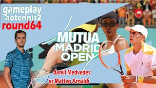 daniil Medvedev        vs Matteo Arnaldi     🏆 ⚽ Madrid  Open (04\/27\/2024) 🎮 gameplay AO  2