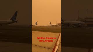 Wildfires Smoke in New York area airports #aviation #airplanes #nyc