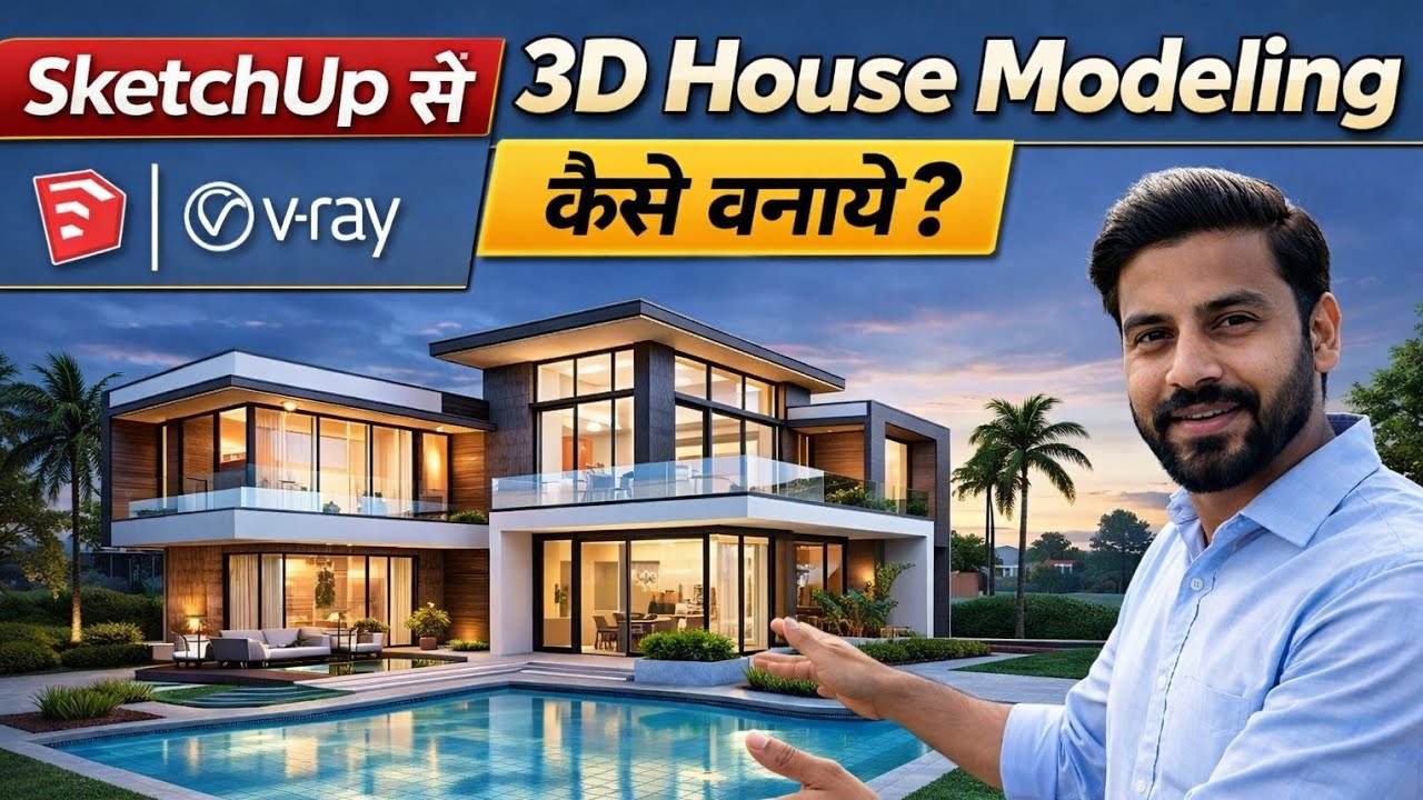 Complete House Design in SketchUp & V-Ray | Beginner's Guide - YouTube