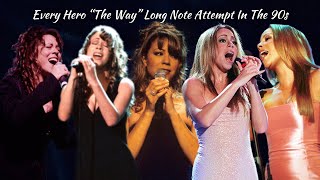 Mariah Carey | All Live ‘Hero’ The Way Long Note attempt in the 90s | Vocal Showcase