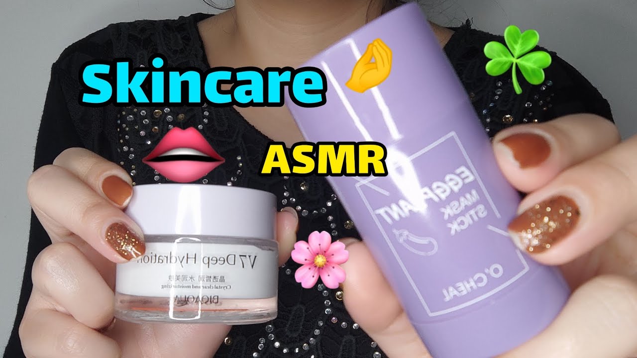 🔵Skincare ASMR + No talking 👄☘️🤤asmr relaxing skincare YouTube