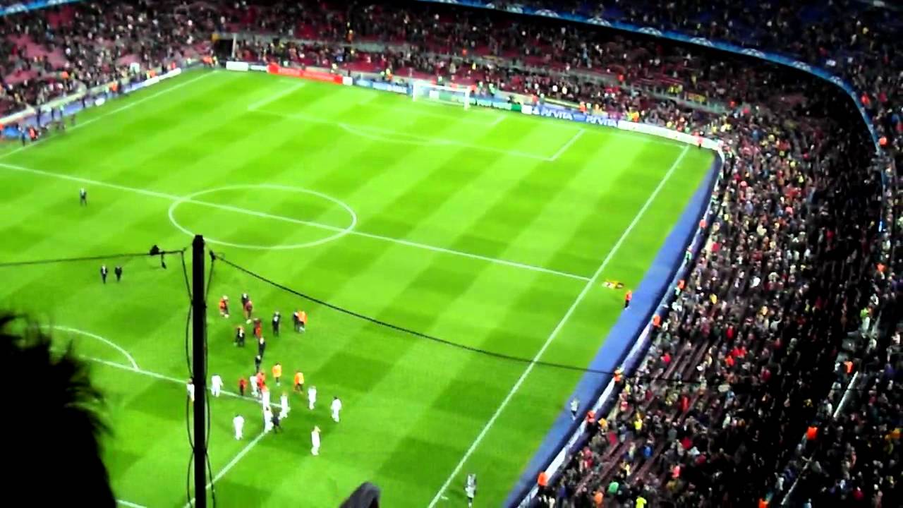 Chelsea fans in Barcelona's Nou Camp celebrate the final whistle, 24th  April 2012 - YouTube