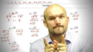 Can you simplify the square root of these 43 numbers? Can you simplify the square root of these 43 numbers?