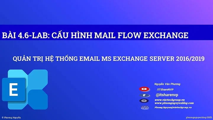 Bài 4.6.Cấu hình Mail Flow Gửi Nhận Exchange | Configure mail Flow Exchange Server| Phương Nguyễn