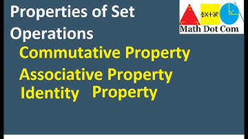 Properties of Set Operations | Commutative Property | Associative Property | Identity Property