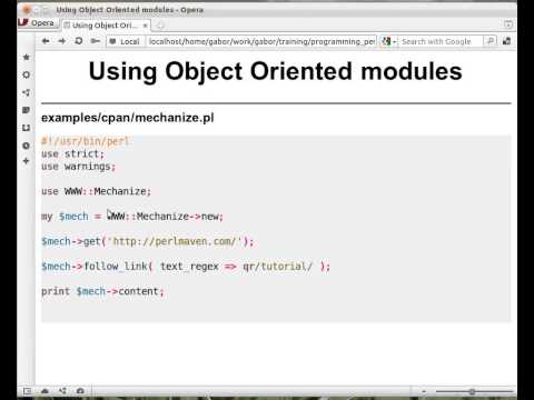 Beginner Perl Maven tutorial: 12.2 - Using object oriented modules in Perl (OOP)