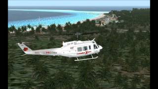 Canadian Xpress Bell 205 Helicopter Landing Kaben (PKBN) Marshall Islands