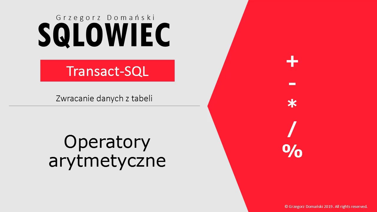 T-SQL: Operatory arytmetyczne - YouTube