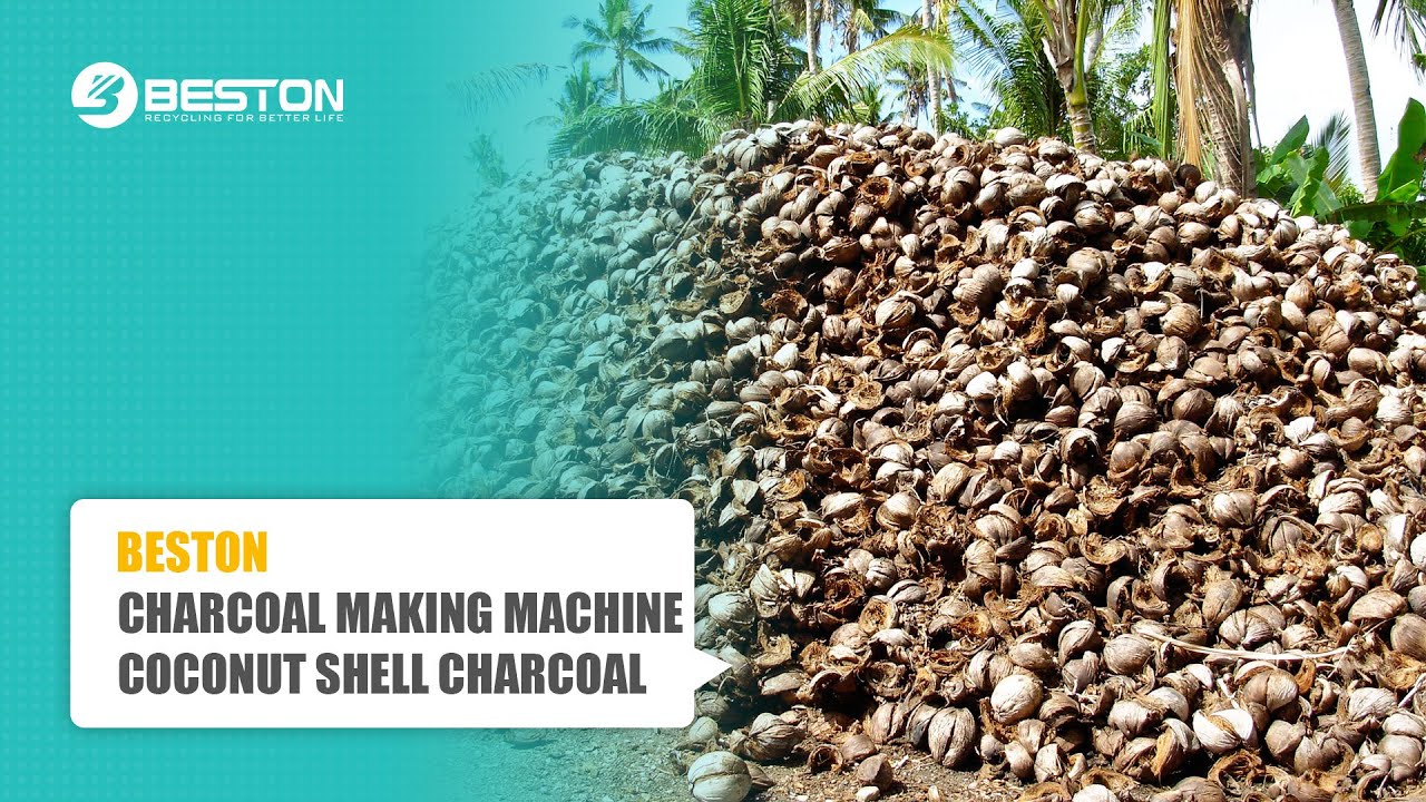 Coconut Shell Charcoal Making Machine / Process of Carbonizing Coconut Shell YouTube