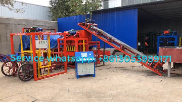 QT4 -26 fully automatic concrete block making machine produce 6 inches solid  blocks