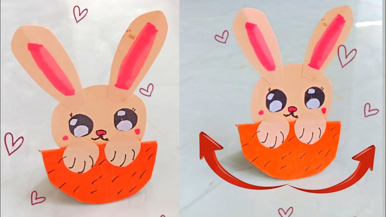 How To Make Easy Paper Rabbit For Kids / Nursery Craft Ideas/ Paper ...
