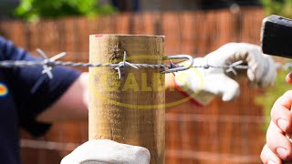 Grampillones, ¿cómo instalar malla con postes de madera?