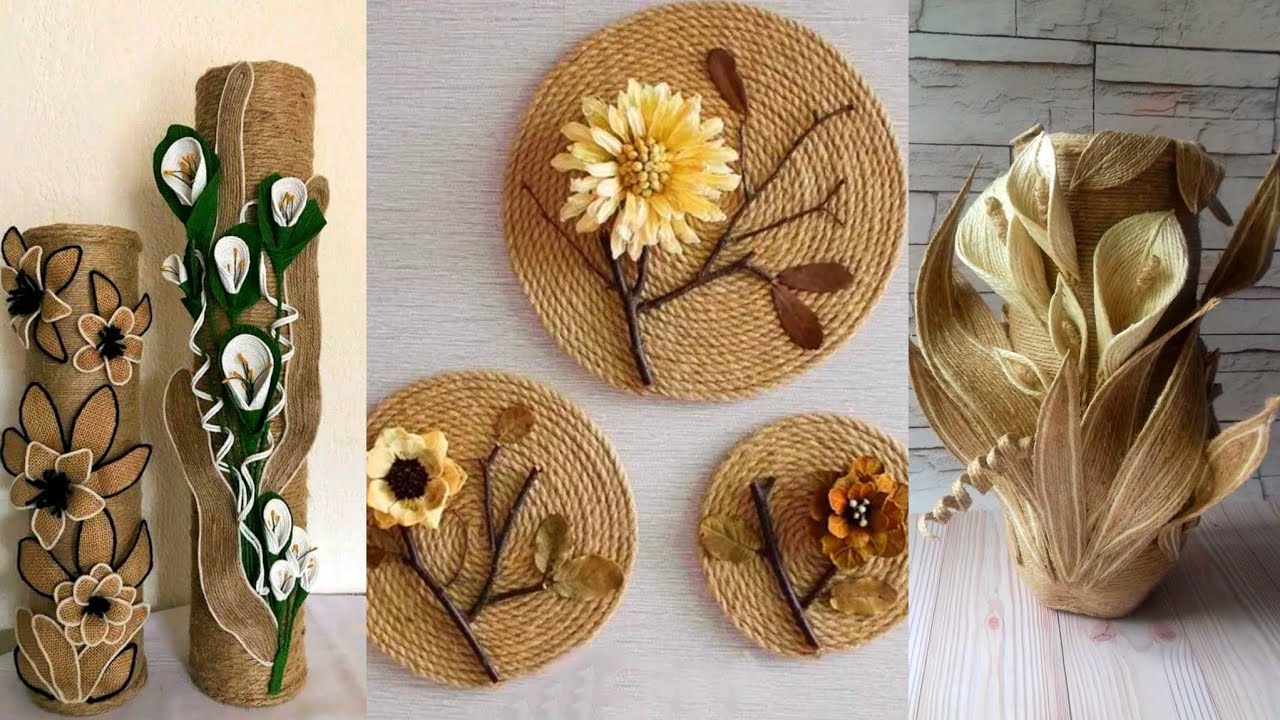 30+Jute rope craft for home decoration Jute rope craft ideas YouTube