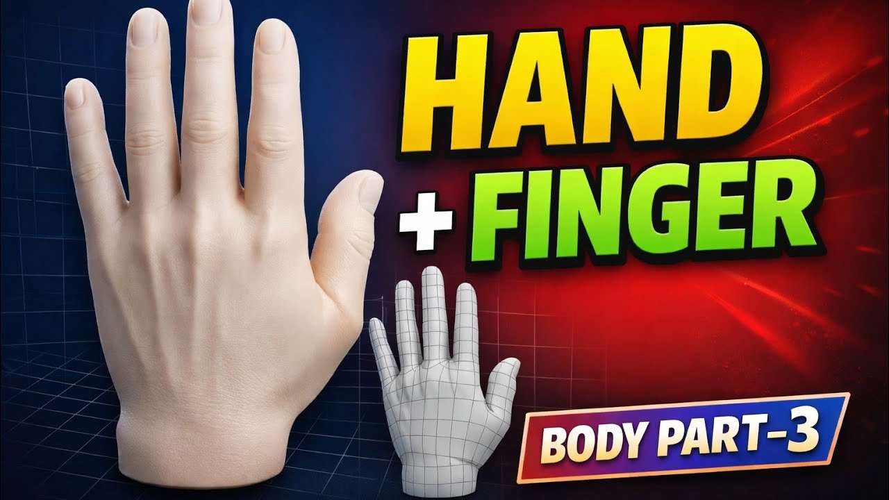 Body Part-3 | Hand & Finger Modeling | Daily 3d Learning. - YouTube