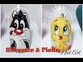 Diseño de uñas Caricatura Silvestre y Piolin - Cartoon Nails