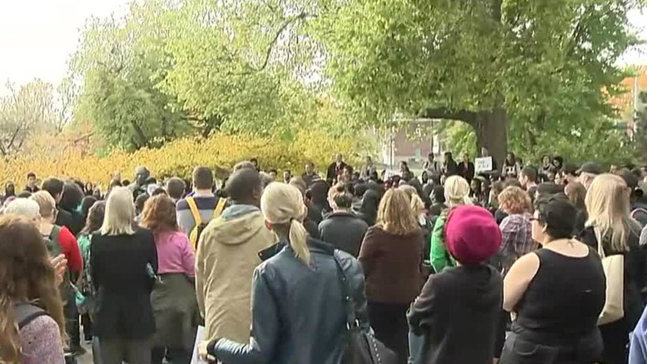 EMU students, faculty protest racist vandalism on campus