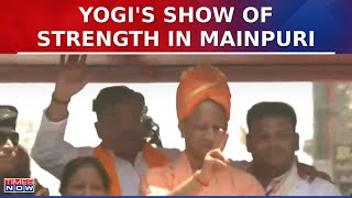 UP CM Yogi Adityanath Holds Massive Roadshow In Samajwadi Party's Bastion Mainpuri | Lok Sabha Polls