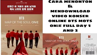 Cara menonton & mendownload video bts konser online map of the soul on:e full day 1&2