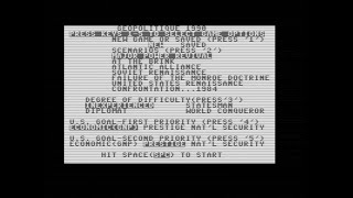 Geopolitique 1990 - Real C64 Gameplay. screenshot 3