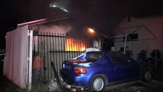 Wadsworth Injury Fire / South LA   RAW FOOTAGE