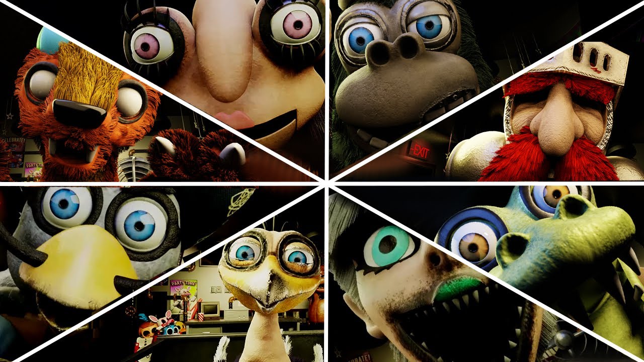 Willy's Wonderland Animatronics JUMPSCARES in FNAF UCN