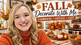 🍂FALL DECORATE WITH ME | Vintage Farmhouse Fall Decor
